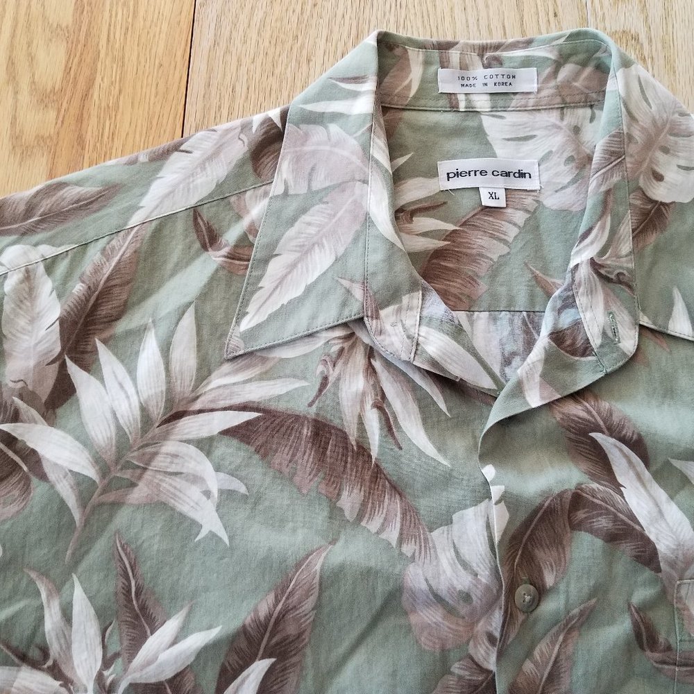 Pierre Cardin Caribbean Floral Shirt Camp Cotton XL EUC